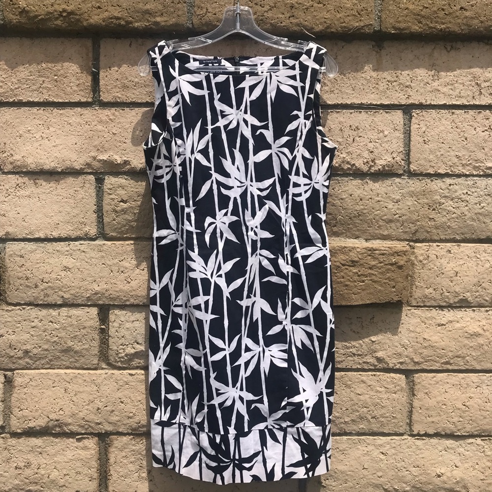 Black and white bamboo dress.